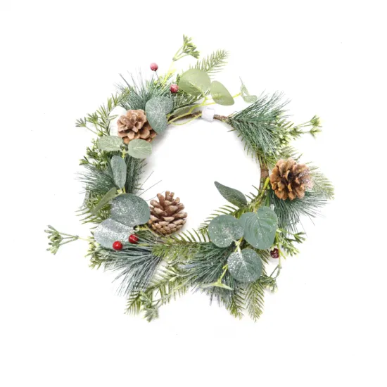 Christmas Decorations Pine Cones Green Leaves Wreaths Hang Nice on Doors and Windows Hang The Walls Decorated with Artificial Flowers Wreath