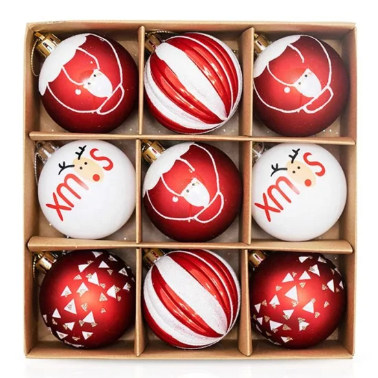 Christmas Base Decorations Sublimation Xmas Balls Noel Plastic Ball